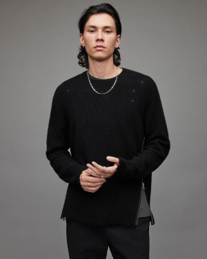 Black Allsaints Disorder Crew Jumper | MK027X-5