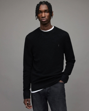 Black Allsaints Ivar Merino Crew Jumper | MK034P-5