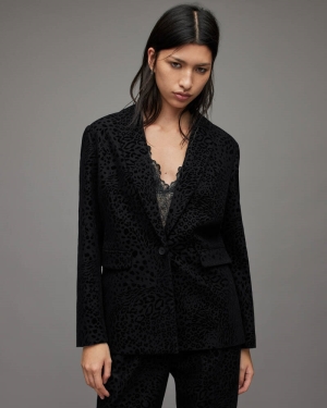 Black Allsaints Laila Leo Blazer | WT051X-5