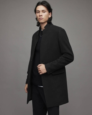 Black Allsaints Manor Wool Coat | MC048T-5