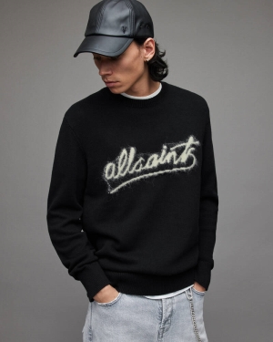 Black Allsaints Signature Crew Jumper | MK032X-5