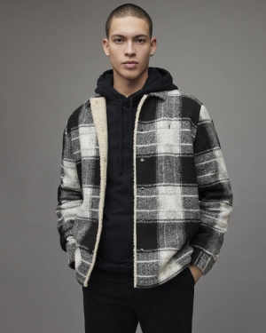 Ecru/Black Allsaints Litho Checked Jacket | MJ099X-1493