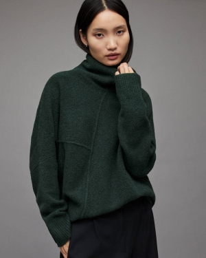 Fern Green Allsaints Lock Roll Neck Jumper | WK076W-5012