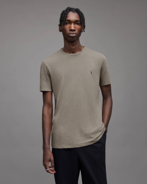 Flint Grey Allsaints Tonic Crew T Shirt | MD109E-5775