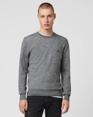 Grey Marl Allsaints Mode Merino Crew Jumper | MK129D-107