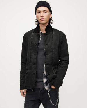 Heddon Black Allsaints Creed Coated Blazer | MJ048X-7838