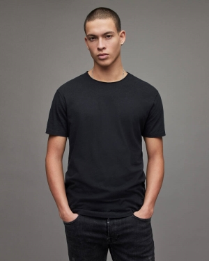 Jet Black Allsaints Figure Crew T Shirt | MD008G-451