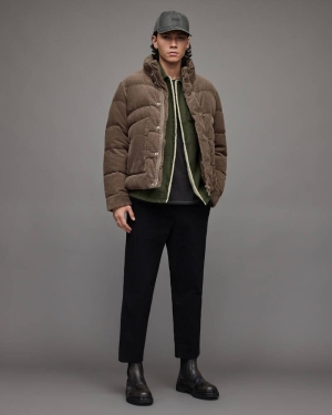 Mink Brown Allsaints Hogan Corduroy Quilted Jacket | MJ121X-5731