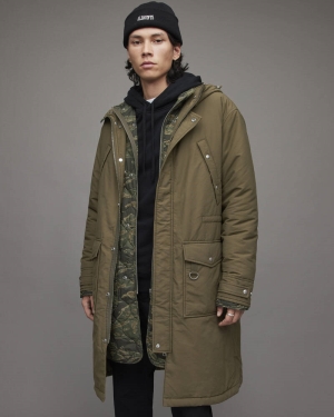 Olive Branch Green Allsaints Vedder 2 In 1 Parka | MC025X-7809