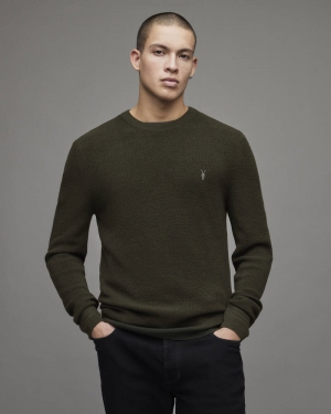 Park Green Allsaints Ivar Merino Crew Jumper | MK172X-8042