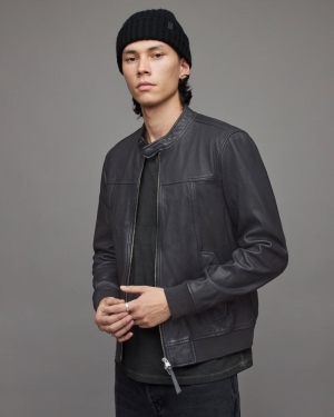 Petrol Allsaints Gallow Leather Bomber Jacket | ML073U-210