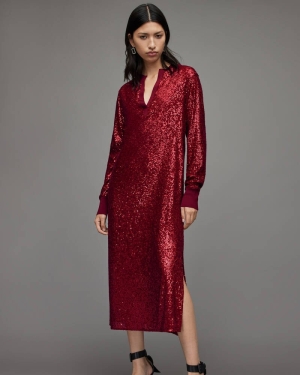 Red Bud Allsaints Juela Dia Sequin Dress | WD174X-8025