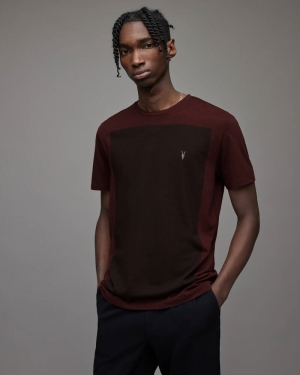 Red/Jet Blk Allsaints Lobke Crew T Shirt | MD142X-8011