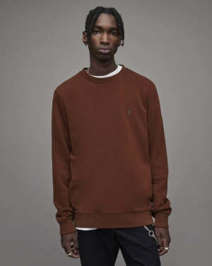 Rosewood Red Allsaints Raven Crew Sweatshirt | MF077X-6834