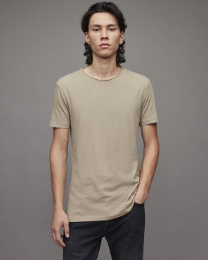 Toasted Brown Allsaints Figure Crew T Shirt | MD022X-7745