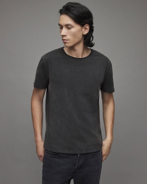 Washed Black Allsaints Bodega Crew T Shirt | MD015T-162