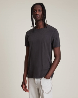 Washed Black Allsaints Figure Crew T Shirt | MD008G-162