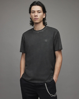 Washed Black Allsaints Fulton Crew T Shirt | MD096X-162