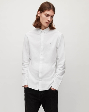 White Allsaints Lovell Ramskull Shirt | MS021U-10