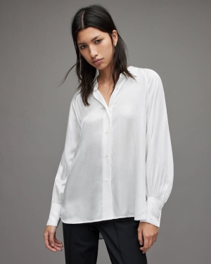 White Allsaints Oana Silk Blend Shirt | WH032X-10