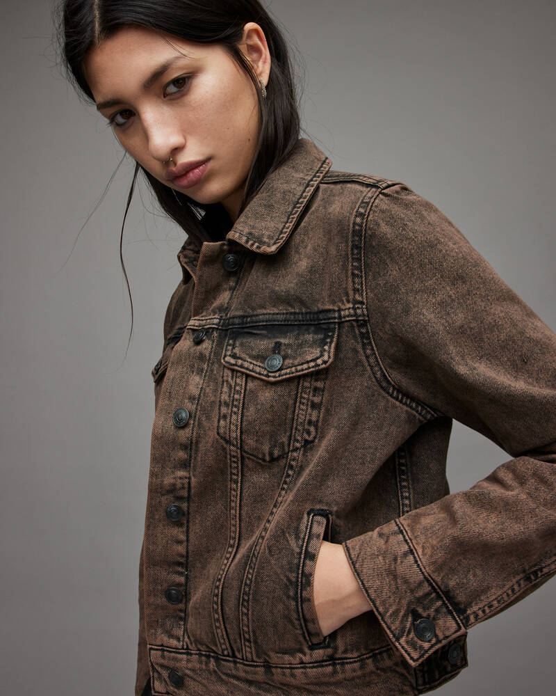 Acid Brown Allsaints Hay Denim Jacket | WO083V-7757