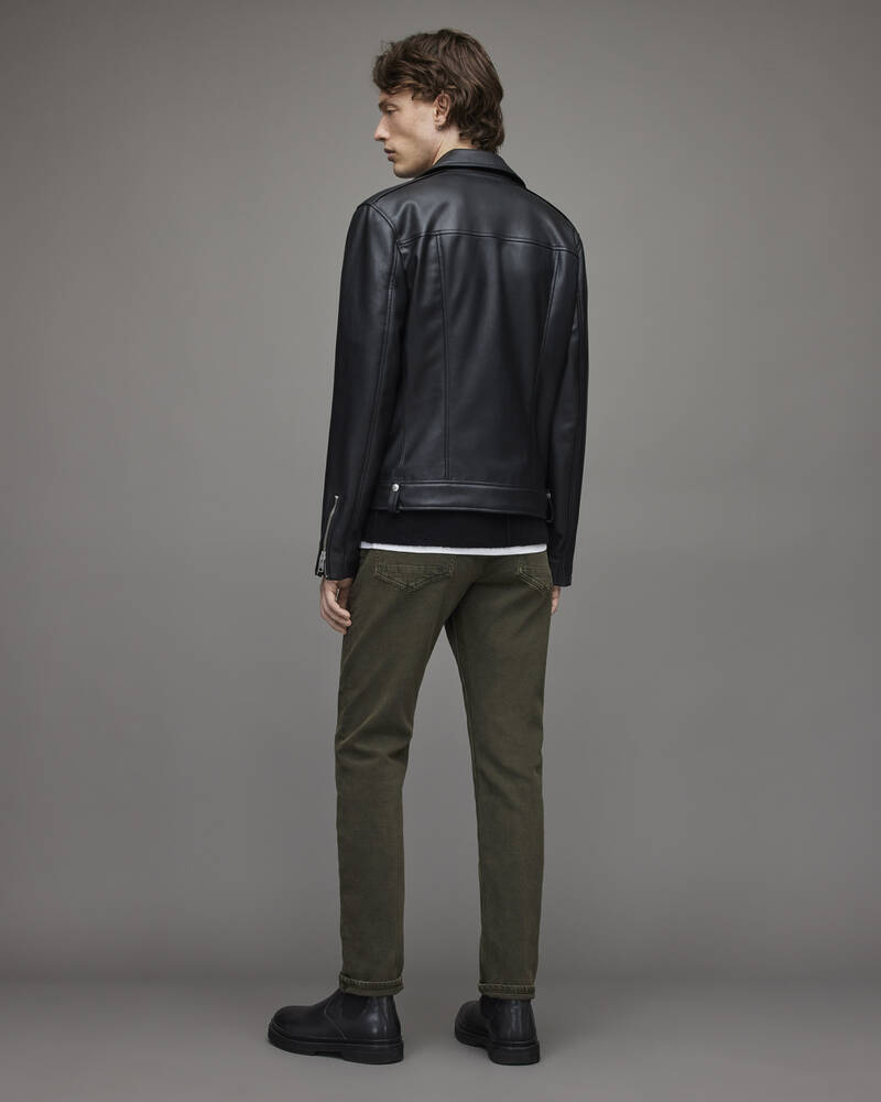 Aged Khaki Brown Allsaints Rex Overdyed Slim Jeans | ME008X-7267