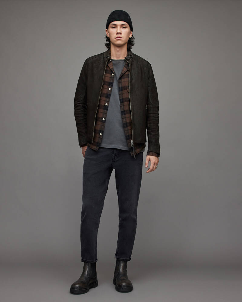 Anthracite Grey Allsaints Cora Suede Jacket | ML023X-3988