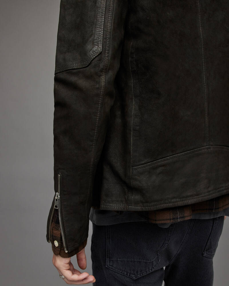 Anthracite Grey Allsaints Cora Suede Jacket | ML023X-3988