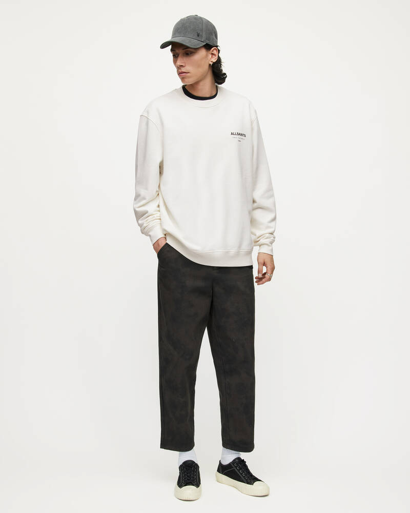 Ashen White Allsaints Underground Crew Sweatshirt | MG343X-7266