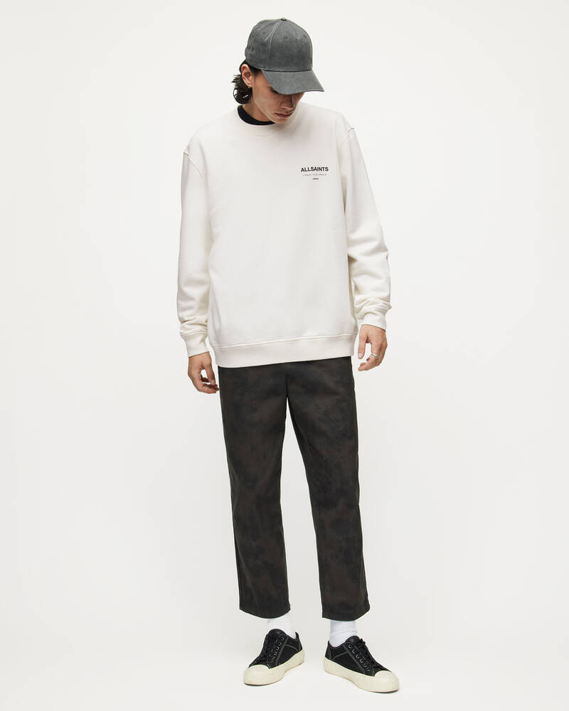 Ashen White Allsaints Underground Crew Sweatshirt | MG343X-7266