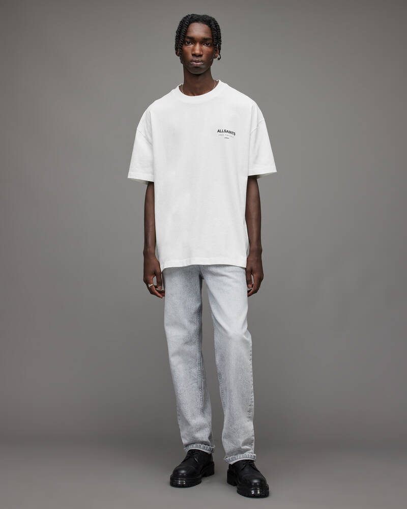 Ashen White Allsaints Underground Crew T Shirt | MG385W-7266