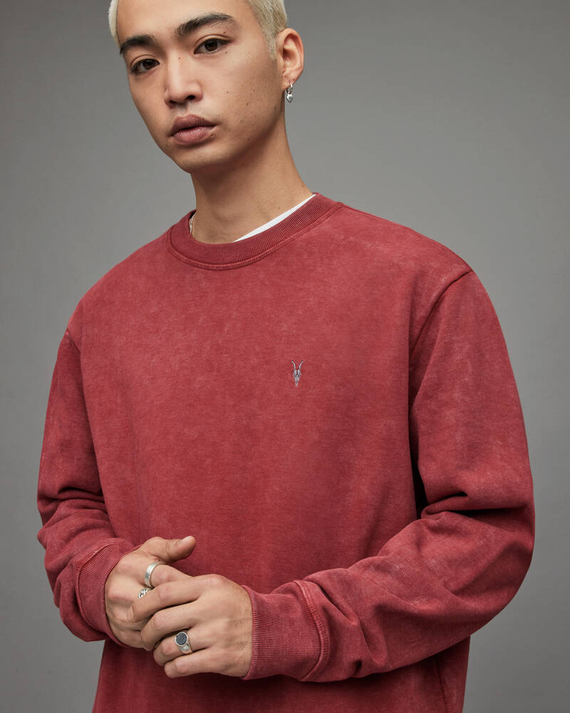 Auburn Red Allsaints Saka Crew Sweatshirt | MF068X-7855