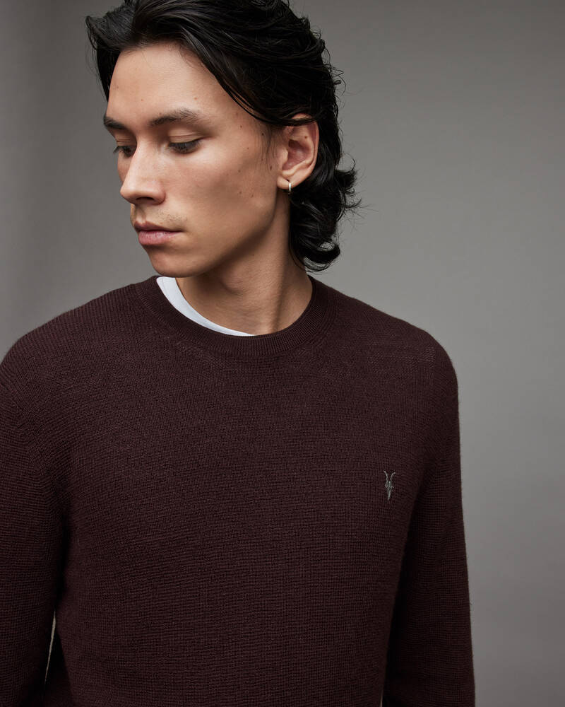 Beaujolais Red Allsaints Ivar Merino Crew Jumper | MK170X-7946