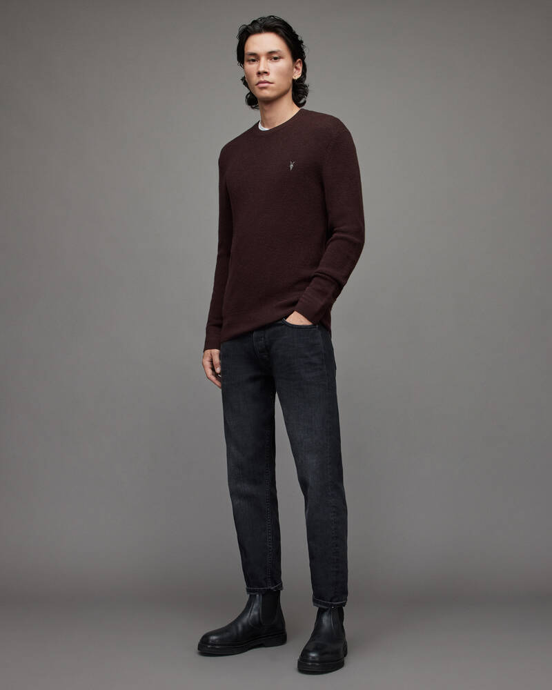 Beaujolais Red Allsaints Ivar Merino Crew Jumper | MK170X-7946