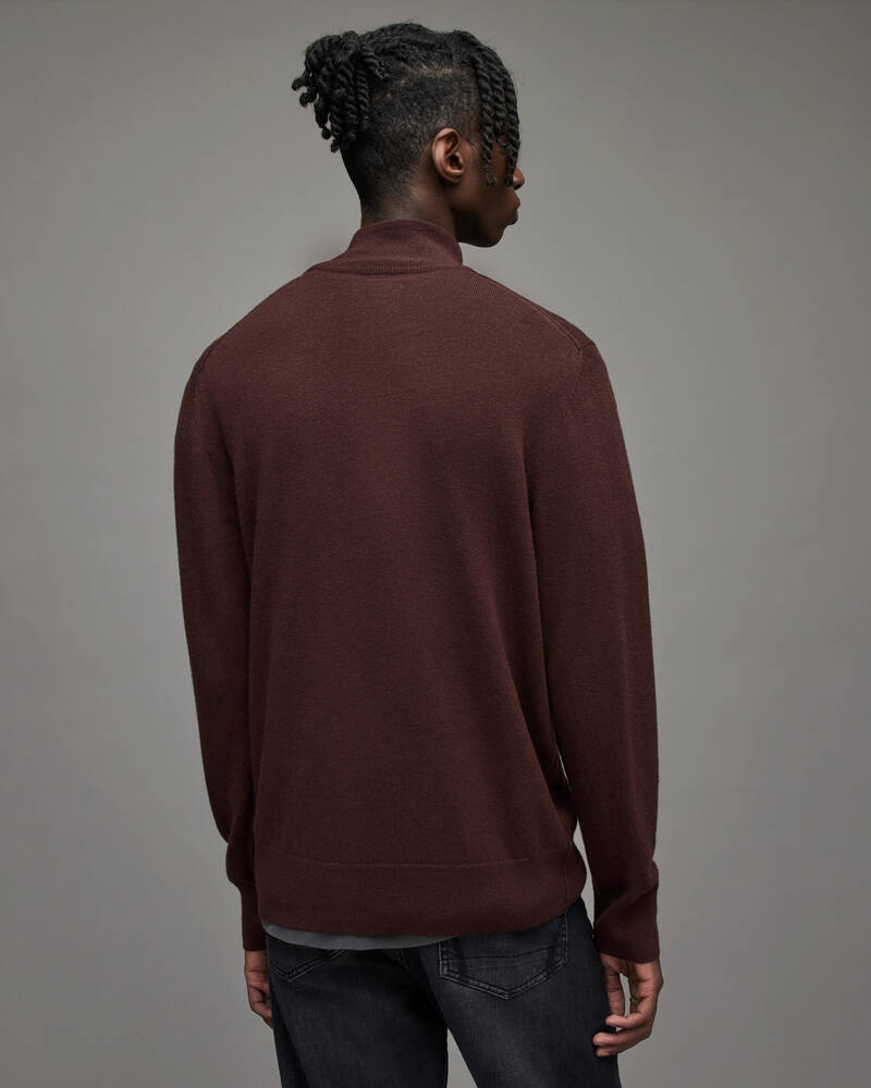 Beaujolais Red Allsaints Kilburn Zip Funnel Sweatshirt | MK135X-7946