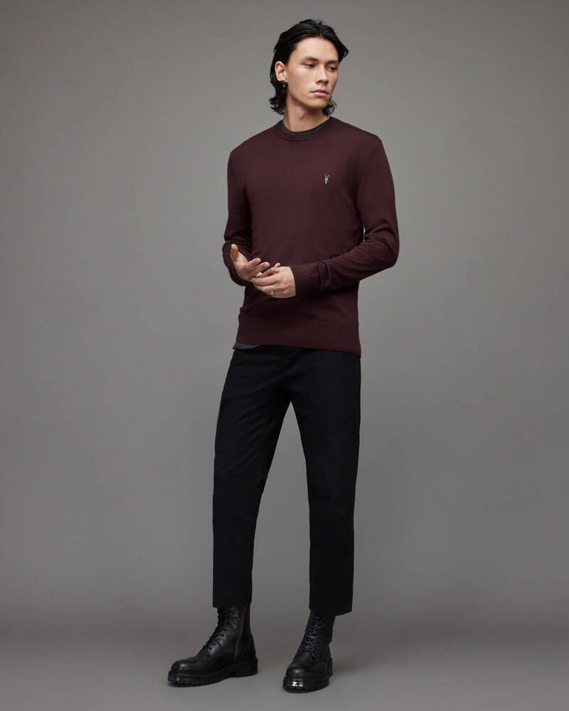 Beaujolais Red Allsaints Mode Merino Crew Jumper | MK144X-7946