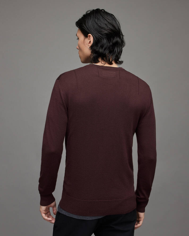 Beaujolais Red Allsaints Mode Merino Crew Jumper | MK144X-7946