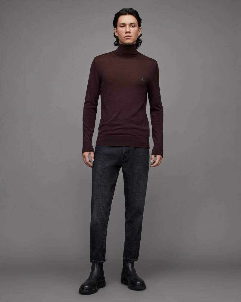 Beaujolais Red Allsaints Mode Merino Roll Neck Jumper | MK163X-7946