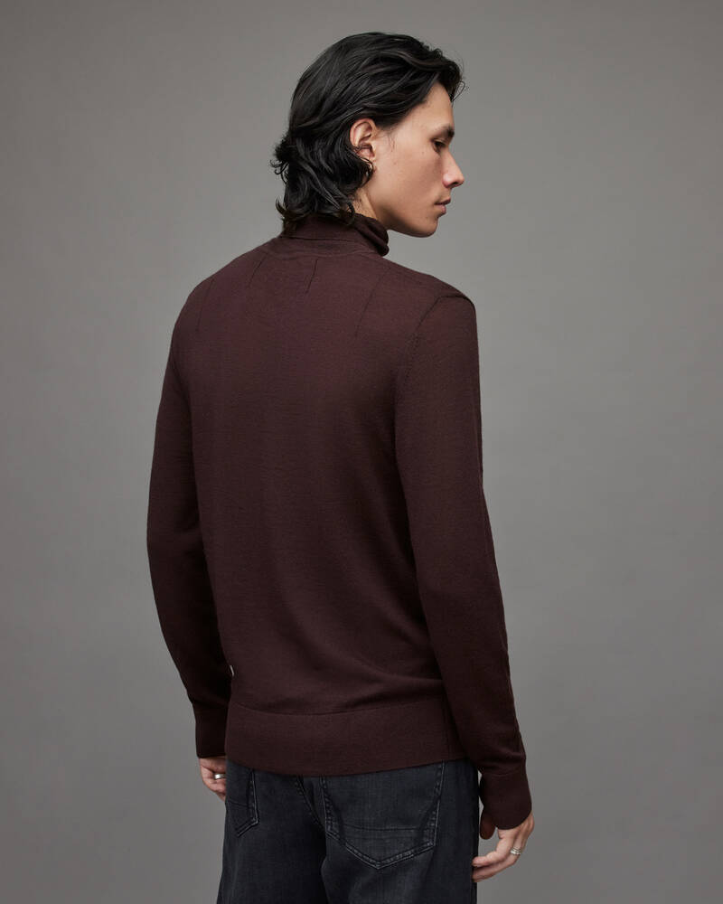 Beaujolais Red Allsaints Mode Merino Roll Neck Jumper | MK163X-7946