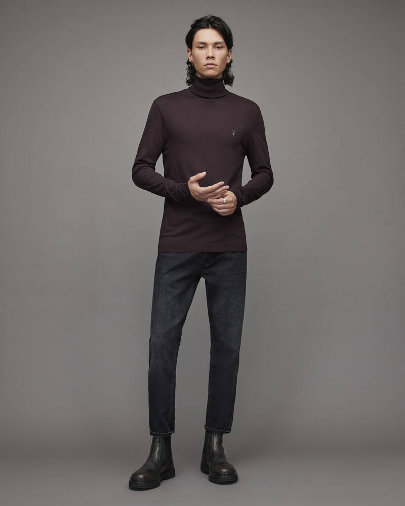 Beaujolais Red Allsaints Parlour Roll Neck Top | MD177X-7946