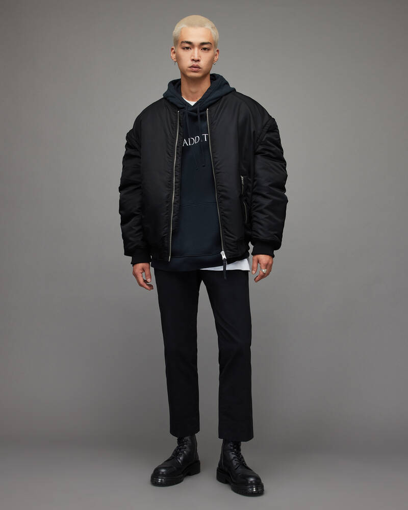 Black Allsaints Akio 2 In 1 Bomber Jacket | MJ020X-5