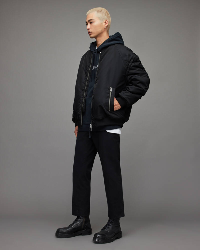 Black Allsaints Akio 2 In 1 Bomber Jacket | MJ020X-5