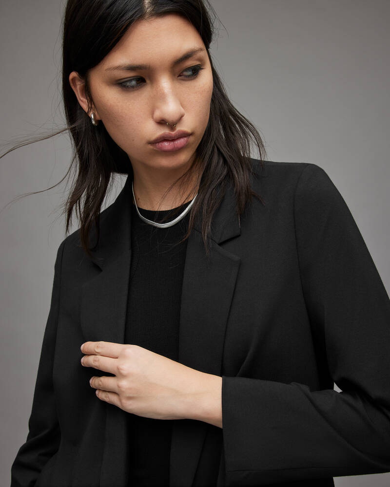 Black Allsaints Aleida Jersey Blazer | WT109V-5