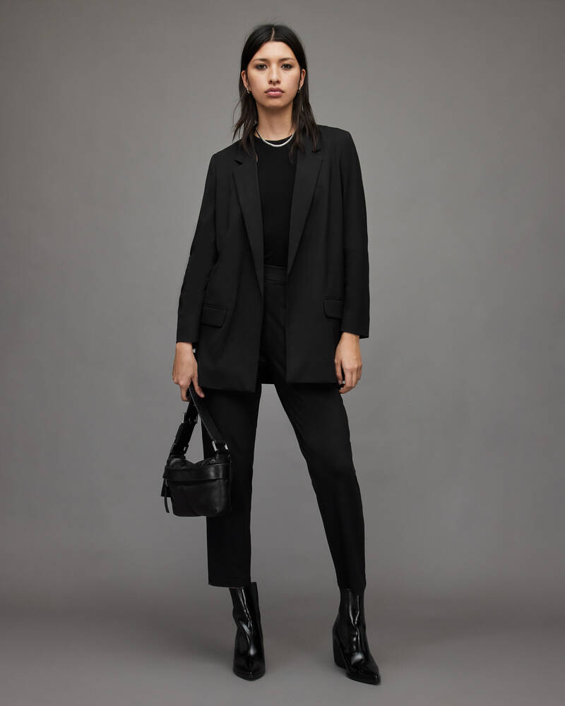 Black Allsaints Aleida Jersey Blazer | WT109V-5