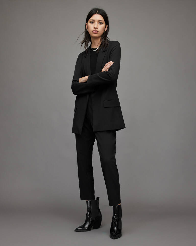 Black Allsaints Aleida Jersey Blazer | WT109V-5