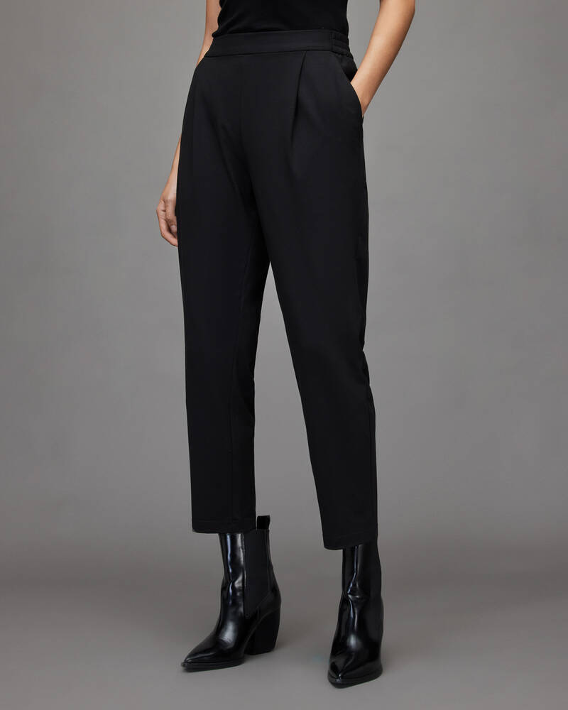 Black Allsaints Aleida Jersey Trousers | WT111V-5