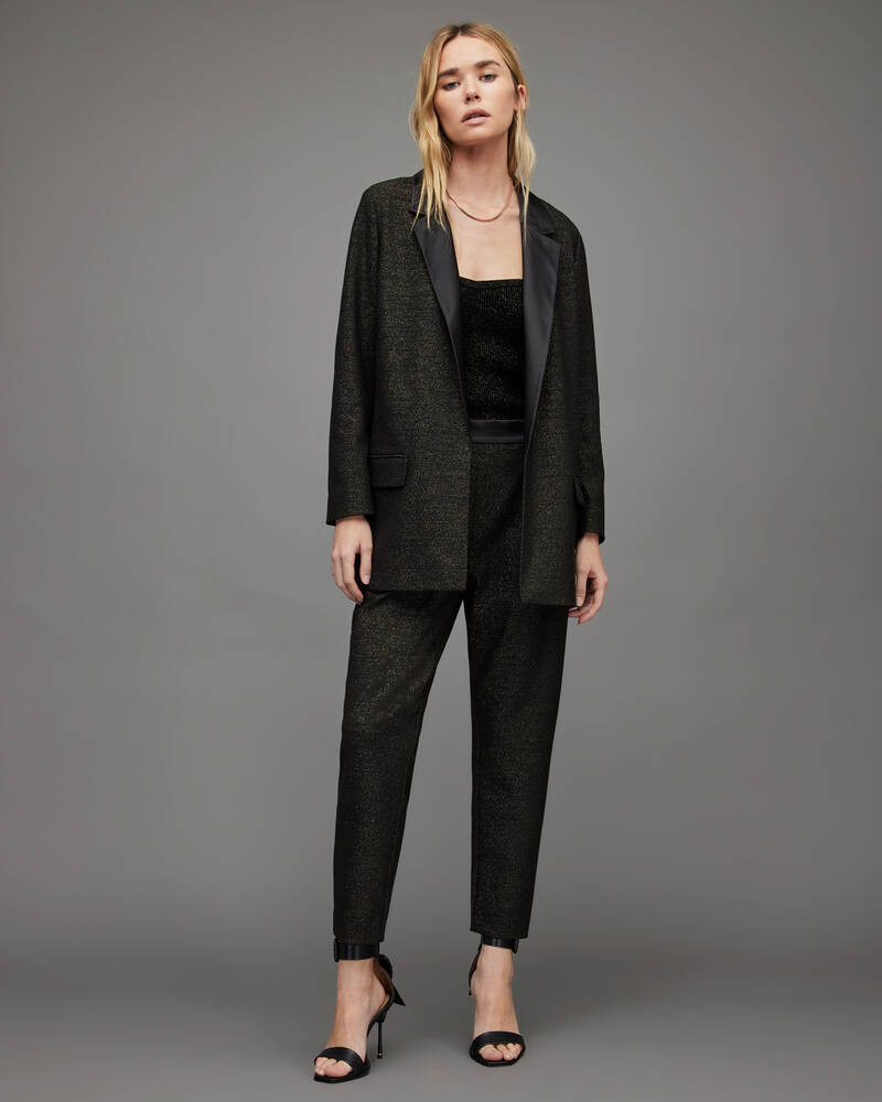 Black Allsaints Aleida Shimmer Blazer | WT031X-5