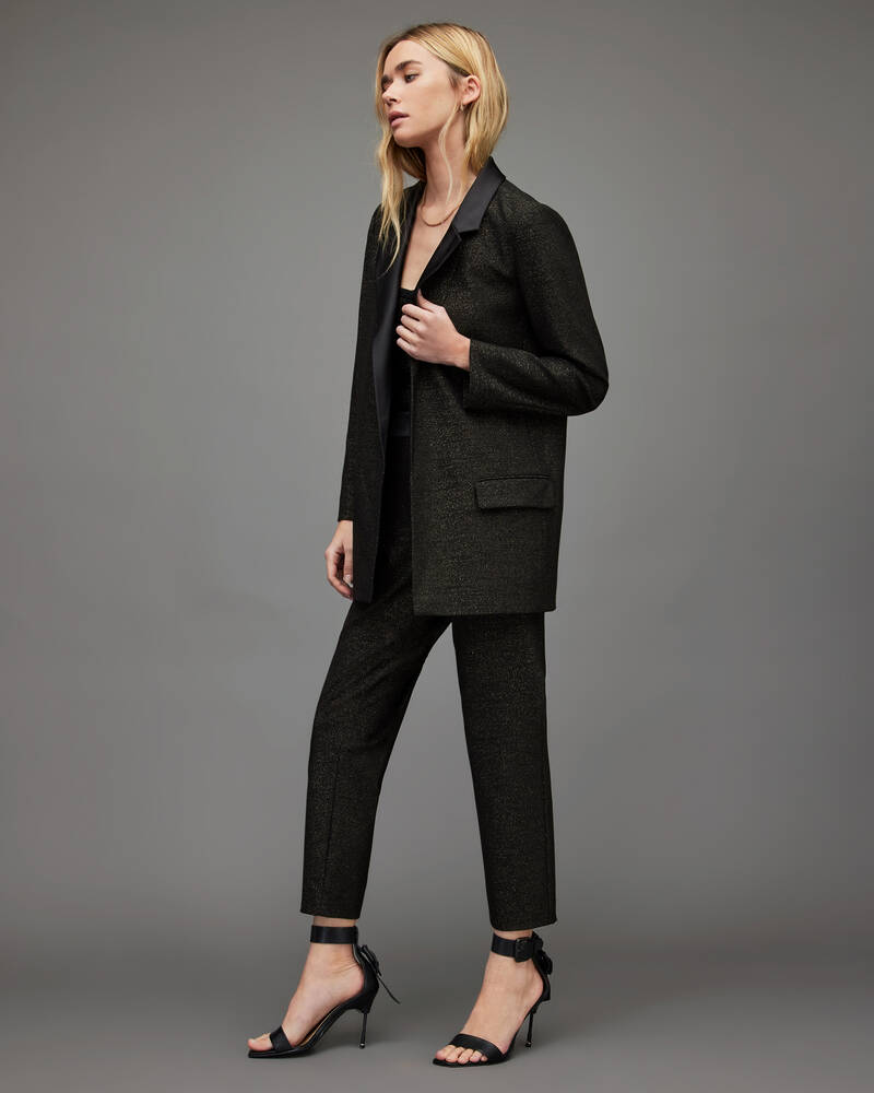 Black Allsaints Aleida Shimmer Blazer | WT031X-5