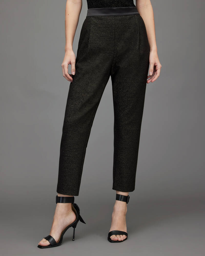 Black Allsaints Aleida Shimmer Trousers | WT032X-5