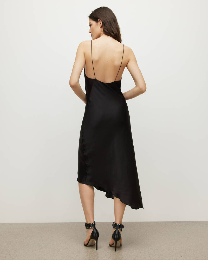 Black Allsaints Alexia Midi Dress | WD432W-5